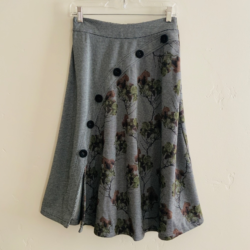 Eva Franco Gwyn Skirt Herringbone Tea Flower Size 0 NWT